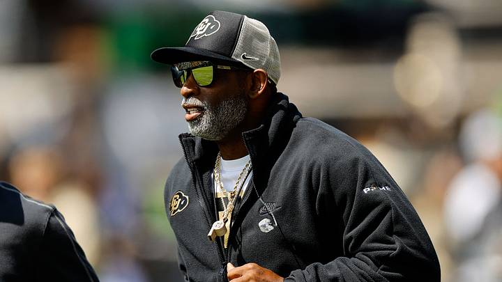 Apr 19, 2025; Boulder, CO, USA; Colorado Buffaloes head coach Deion Sanders during the spring game at Folsom Field. Mandatory Credit: Isaiah J. Downing-Imagn Images Apr 19, 2025; Boulder, CO, USA; Colorado Buffaloes head coach Deion Sanders during the spring game at Folsom Field. Mandatory Credit: Isaiah J. Downing-Imagn Images