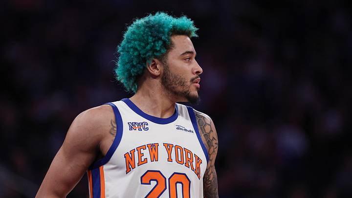 Mar 22, 2026; New York, New York, USA; New York Knicks forward Jeremy Sochan (20) looks back during the second half against the Washington Wizards at Madison Square Garden. Mandatory Credit: Vincent Carchietta-Imagn Images Mar 22, 2026; New York, New York, USA; New York Knicks forward Jeremy Sochan (20) looks back during the second half against the Washington Wizards at Madison Square Garden. Mandatory Credit: Vincent Carchietta-Imagn Images
