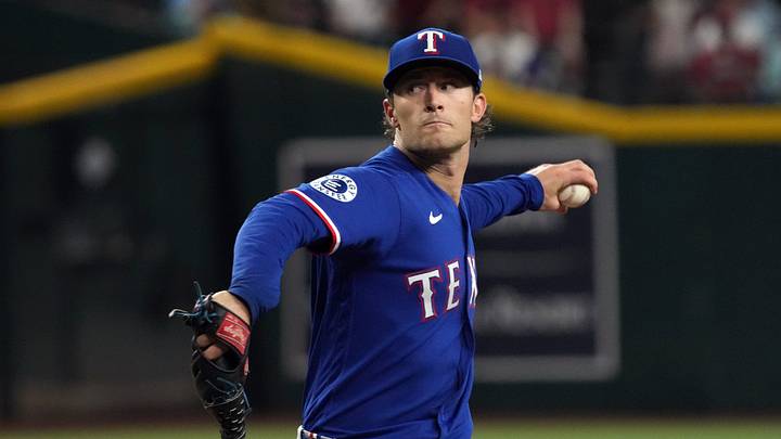 Sep 13, 2026; Phoenix, Arizona, USA; Texas Rangers pitcher Jacob Latz (67) throws against the Arizona Diamondbacks in the ninth inning at Chase Field. Mandatory Credit: Rick Scuteri-Imagn Images Sep 13, 2026; Phoenix, Arizona, USA; Texas Rangers pitcher Jacob Latz (67) throws against the Arizona Diamondbacks in the ninth inning at Chase Field. Mandatory Credit: Rick Scuteri-Imagn Images