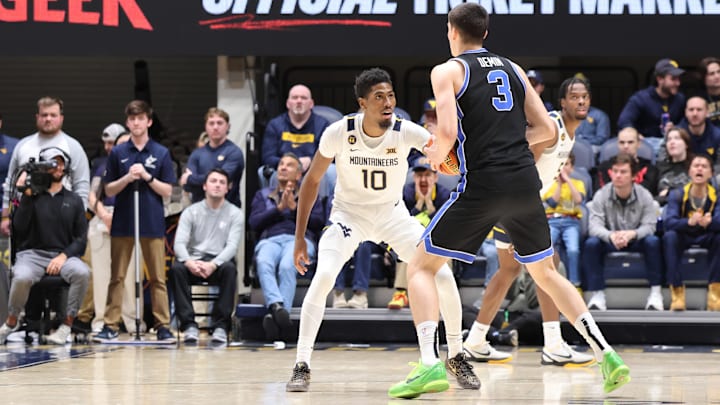 West Virginia University guard Sencire Harris West Virginia University guard Sencire Harris