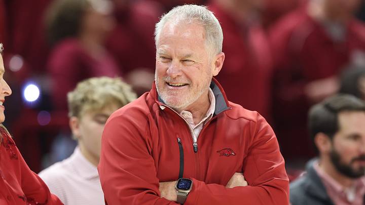 Jan 3, 2026; Fayetteville, Arkansas, USA; Arkansas Razorbacks vice chancellor and director of athletics Hunter Yurachek during the second half against the Tennessee at Bud Walton Arena. Mandatory Credit: Nelson Chenault-Imagn Images Jan 3, 2026; Fayetteville, Arkansas, USA; Arkansas Razorbacks vice chancellor and director of athletics Hunter Yurachek during the second half against the Tennessee at Bud Walton Arena. Mandatory Credit: Nelson Chenault-Imagn Images