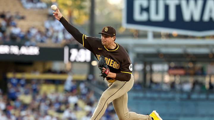 Jul 5, 2026; Los Angeles, California, USA; San Diego Padres pitcher Mason Miller (22) pitches in the ninth inning against the Los Angeles Dodgers at Dodger Stadium. Mandatory Credit: Kiyoshi Mio-Imagn Images Jul 5, 2026; Los Angeles, California, USA; San Diego Padres pitcher Mason Miller (22) pitches in the ninth inning against the Los Angeles Dodgers at Dodger Stadium. Mandatory Credit: Kiyoshi Mio-Imagn Images