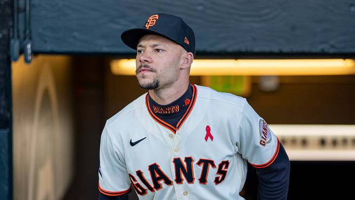 San Francisco, California, USA; San Francisco Giants center fielder Grant McCray (58) in the dugout before the game against the Houston Astros at Oracle Park. Mandatory Credit: Bob Kupbens-Imagn Images