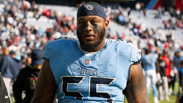 Oct 19, 2025; Nashville, Tennessee, USA; Tennessee Titans offensive tackle JC Latham (55) walks off the field post game against the New England Patriots at Nissan Stadium. Mandatory Credit: Steve Roberts-Imagn Images Oct 19, 2025; Nashville, Tennessee, USA; Tennessee Titans offensive tackle JC Latham (55) walks off the field post game against the New England Patriots at Nissan Stadium. Mandatory Credit: Steve Roberts-Imagn Images