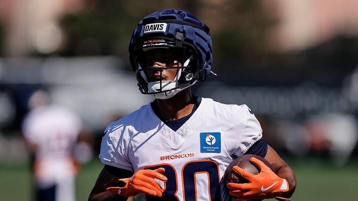 Jul 23, 2025; Englewood, CO, USA; Denver Broncos wide receiver Joaquin Davis (80) during Denver Broncos Training Camp. Mandatory Credit: Isaiah J. Downing-Imagn Images Jul 23, 2025; Englewood, CO, USA; Denver Broncos wide receiver Joaquin Davis (80) during Denver Broncos Training Camp. Mandatory Credit: Isaiah J. Downing-Imagn Images