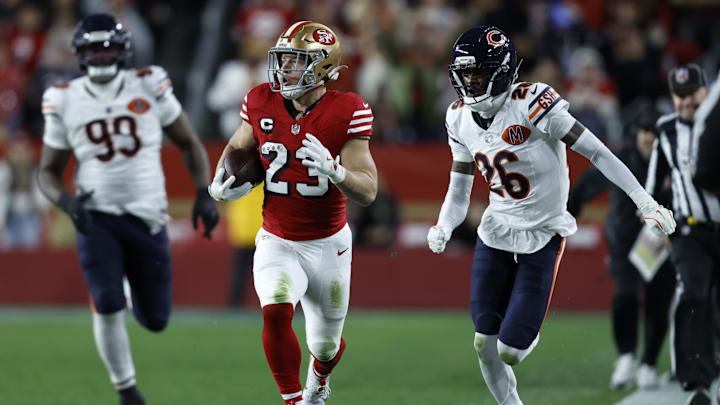 San Francisco 49ers running back Christian McCaffrey had his longest rush since 2023 during Sunday’s game vs. the Bears. 