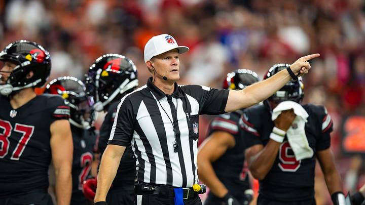 Oct 8, 2023; Glendale, Arizona, USA; NFL referee Clay Martin during the Cincinnati Bengals game against the Arizona Cardinals at State Farm Stadium. Mandatory Credit: Mark J. Rebilas-USA TODAY Sports