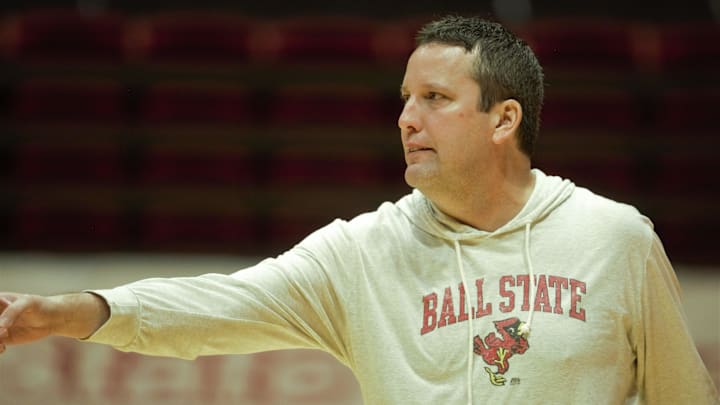 Ball State associate head coach Lou Gudino during an open men's basketball practice at Worthen Arena Saturday, Oct. 15, 2022.

Ballstatembbgudino
