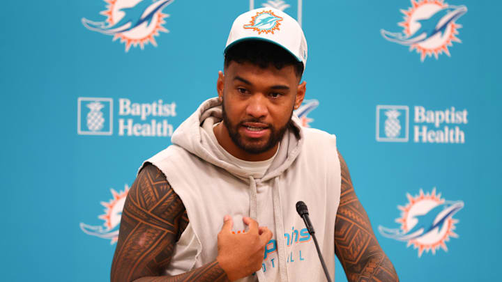 Dolphins Quarterback Tua Tagovailoa Addresses the Media