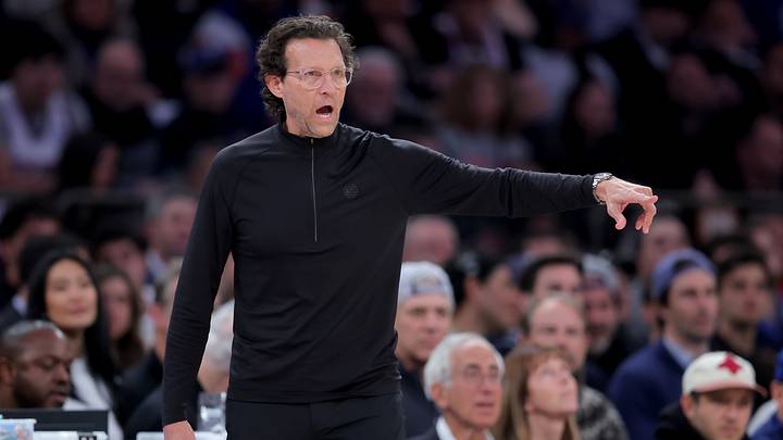 Apr 20, 2026; New York, New York, USA; Atlanta Hawks head coach Quin Snyder coaches against the New York Knicks during the first quarter of game two of the first round of the 2026 NBA Playoffs at Madison Square Garden. Mandatory Credit: Brad Penner-Imagn Images Apr 20, 2026; New York, New York, USA; Atlanta Hawks head coach Quin Snyder coaches against the New York Knicks during the first quarter of game two of the first round of the 2026 NBA Playoffs at Madison Square Garden. Mandatory Credit: Brad Penner-Imagn Images