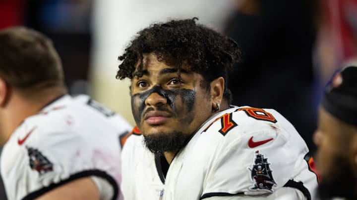 Dec 25, 2022; Glendale, Arizona, USA; Tampa Bay Buccaneers offensive tackle Tristan Wirfs (78) against the Arizona Cardinals at State Farm Stadium. Mandatory Credit: Mark J. Rebilas-Imagn Images Dec 25, 2022; Glendale, Arizona, USA; Tampa Bay Buccaneers offensive tackle Tristan Wirfs (78) against the Arizona Cardinals at State Farm Stadium. Mandatory Credit: Mark J. Rebilas-Imagn Images