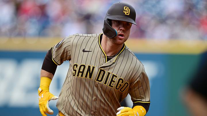 Aug 16, 2026; Cleveland, Ohio, USA; San Diego Padres left fielder Gavin Sheets (30) runs the bases after hitting a solo home run during the second inning against the Cleveland Guardians at Progressive Field. Mandatory Credit: David Dermer-Imagn Images Aug 16, 2026; Cleveland, Ohio, USA; San Diego Padres left fielder Gavin Sheets (30) runs the bases after hitting a solo home run during the second inning against the Cleveland Guardians at Progressive Field. Mandatory Credit: David Dermer-Imagn Images