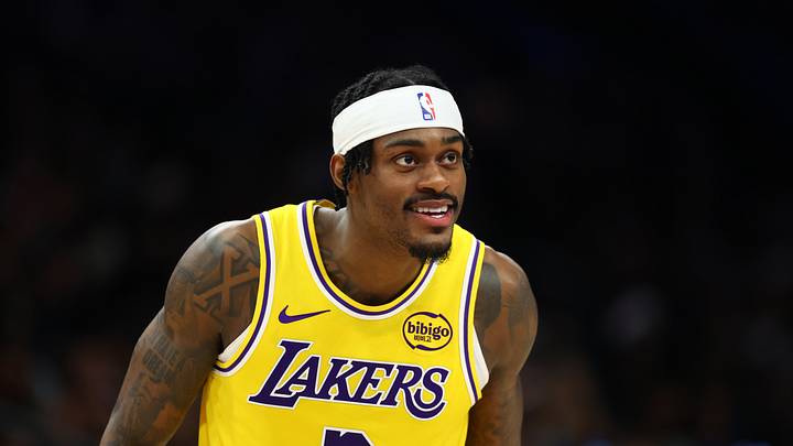 Dec 23, 2025; Phoenix, Arizona, USA; Los Angeles Lakers forward Jarred Vanderbilt (2) against the Phoenix Suns at Mortgage Matchup Center. Mandatory Credit: Mark J. Rebilas-Imagn Images