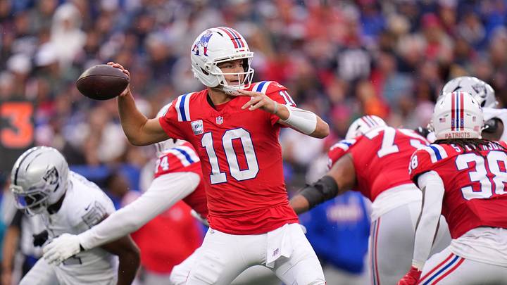 The New England Patriots and quarterback Drake Maye are favored at home in Week 6. The New England Patriots and quarterback Drake Maye are favored at home in Week 6.