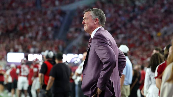 Sep 6, 2025; Tuscaloosa, Alabama, USA; Alabama Crimson Tide athletic director Greg Byrne watches from the sidelines during the first quarter against the Louisiana Monroe Warhawks at Saban Field at Bryant-Denny Stadium. Mandatory Credit: David Leong-Imagn Images Sep 6, 2025; Tuscaloosa, Alabama, USA; Alabama Crimson Tide athletic director Greg Byrne watches from the sidelines during the first quarter against the Louisiana Monroe Warhawks at Saban Field at Bryant-Denny Stadium. Mandatory Credit: David Leong-Imagn Images
