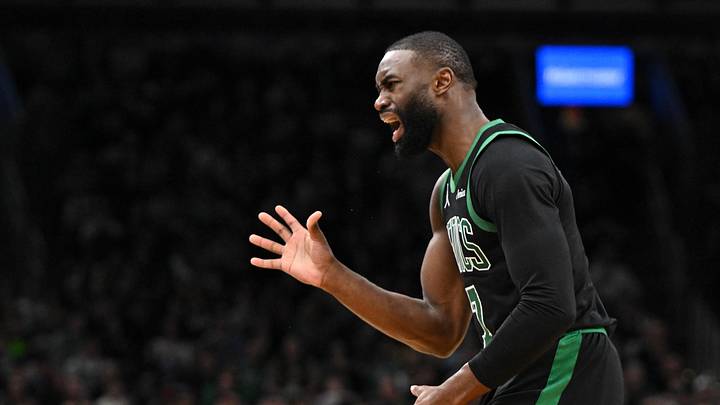 Jan 10, 2026; Boston, Massachusetts, USA; Boston Celtics guard Jaylen Brown (7) reacts after a non-call against the San Antonio Spurs during the second half at the TD Garden. Mandatory Credit: Brian Fluharty-Imagn Images Jan 10, 2026; Boston, Massachusetts, USA; Boston Celtics guard Jaylen Brown (7) reacts after a non-call against the San Antonio Spurs during the second half at the TD Garden. Mandatory Credit: Brian Fluharty-Imagn Images