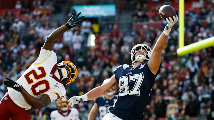 Dallas Cowboys tight end Jake Ferguson. Dallas Cowboys tight end Jake Ferguson.