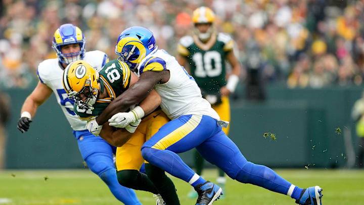 Los Angeles Rams v Green Bay Packers, Josiah Deguara, Byron Young