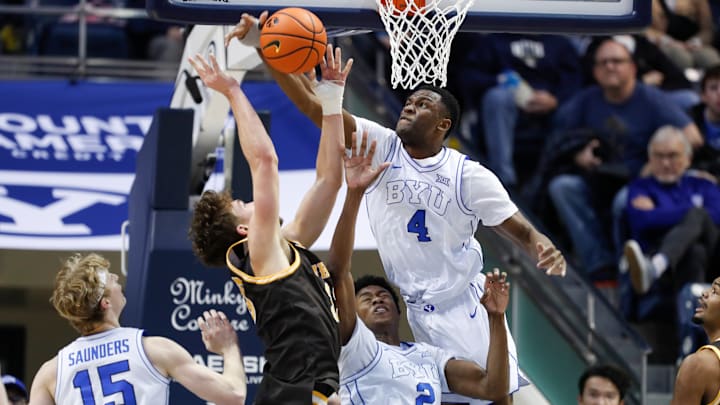 Atiki Ally Atiki rejects a shot at the rim vs. Wyoming