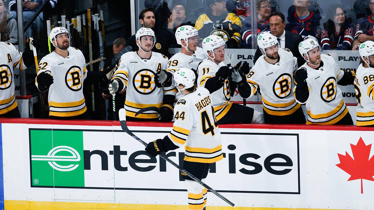 Photo: causewaycrowd.com Bruins' James Hagens Scores First NHL Goal Against Jets