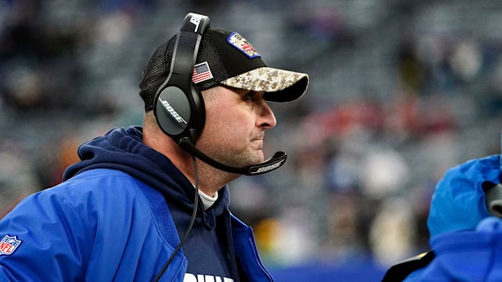 New York Giants head coach Joe Judge on the sideline in the second half. The Giants lose to