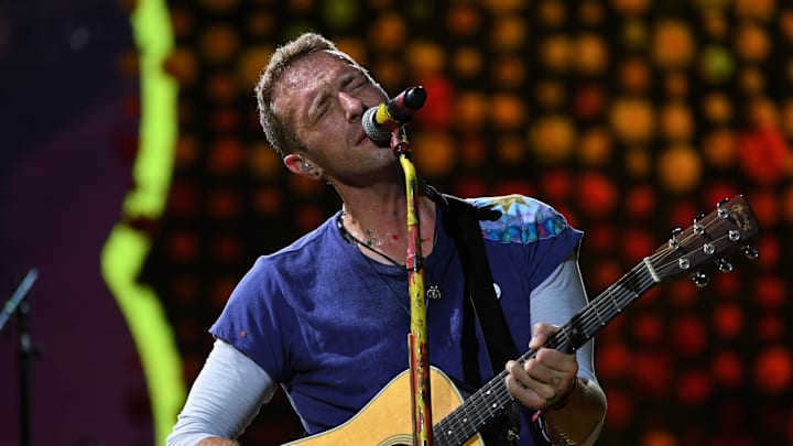 Aug 28, 2017; Miami Gardens, FL, USA; Chris Martin of Coldplay performs at the Hard Rock Stadium. Mandatory Credit: Ron Elkman/USA TODAY NETWORK