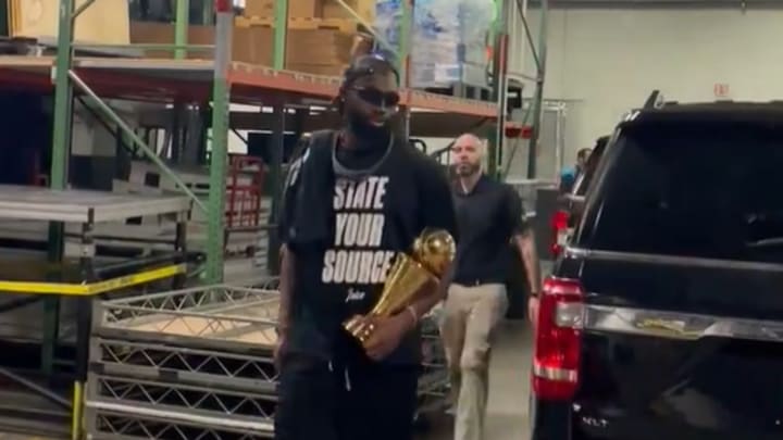 Jaylen Brown commemorated an exchange with ESPN's Stephen A. Smith on his championship t-shirt.