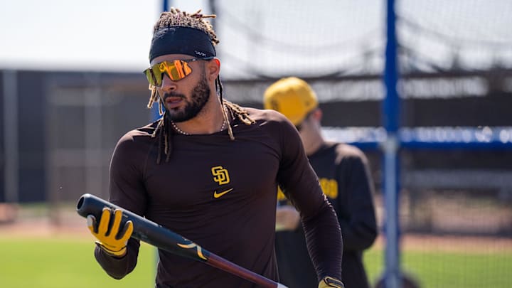 San Diego Padres outfielder Fernando Tatis Jr. (23) reacts