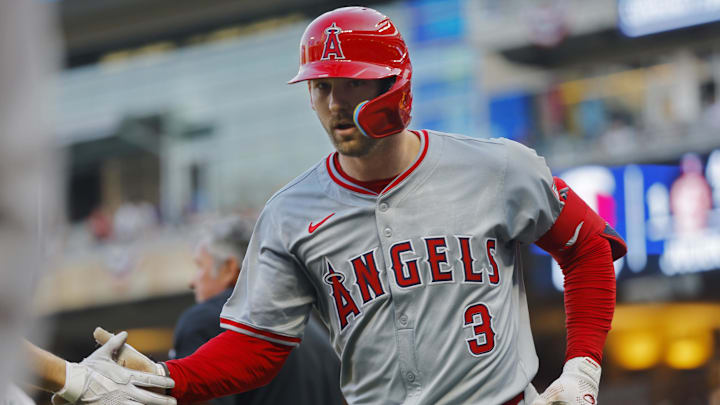 Los Angeles Angels left fielder Taylor Ward Los Angeles Angels left fielder Taylor Ward