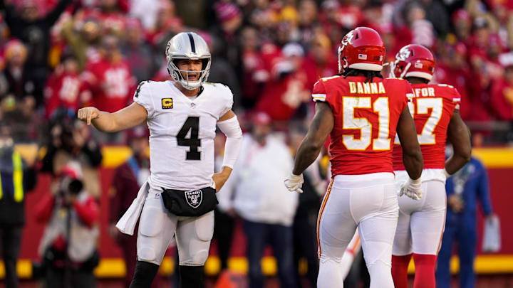 Las Vegas Raiders quarterback Derek Carr.