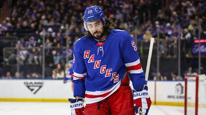 Dec 6, 2025; New York, New York, USA; New York Rangers center Mika Zibanejad (93) at Madison Square Garden. Mandatory Credit: Wendell Cruz-Imagn Images Dec 6, 2025; New York, New York, USA; New York Rangers center Mika Zibanejad (93) at Madison Square Garden. Mandatory Credit: Wendell Cruz-Imagn Images