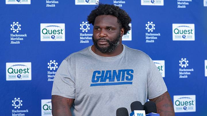 New York Giants defensive tackle DJ Reader is the new run defense anchor. New York Giants defensive tackle DJ Reader is the new run defense anchor.