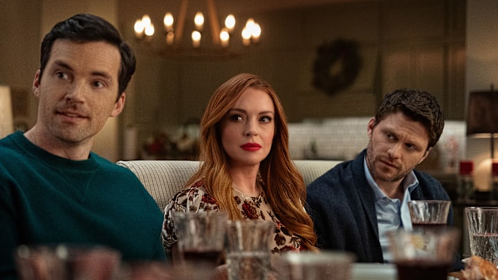 Our Little Secret. (L-R) Ian Harding as Logan, Lindsay Lohan as Avery and Jon Rudnitsky as Cameron in Our Little Secret. 