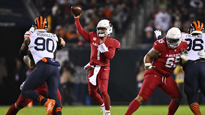 Kyler Murray gets off a pass before Dominique Robinson and Zacch Pickens can arrive on the scene last year in a Bears win. Kyler Murray gets off a pass before Dominique Robinson and Zacch Pickens can arrive on the scene last year in a Bears win.