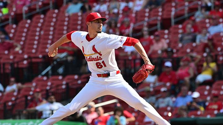 Sep 16, 2026; St. Louis, Missouri, USA; St. Louis Cardinals pitcher Riley O'Brien (61) pitches in relief against the San Francisco Giants in the tenth inning at Busch Stadium. Mandatory Credit: Tim Vizer-Imagn Images Sep 16, 2026; St. Louis, Missouri, USA; St. Louis Cardinals pitcher Riley O'Brien (61) pitches in relief against the San Francisco Giants in the tenth inning at Busch Stadium. Mandatory Credit: Tim Vizer-Imagn Images