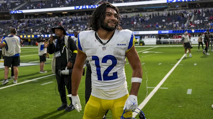 Puka Nacua and the Los Angeles Rams are favored against the Tennessee Titans on Sunday.
