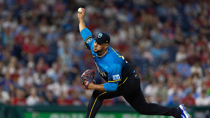 Aug 16, 2024; Philadelphia, Pennsylvania, USA; Philadelphia Phillies pitcher Carlos Estevez (53) throws a pitch during the ninth inning against the Washington Nationals at Citizens Bank Park. Mandatory Credit: Bill Streicher-Imagn Images