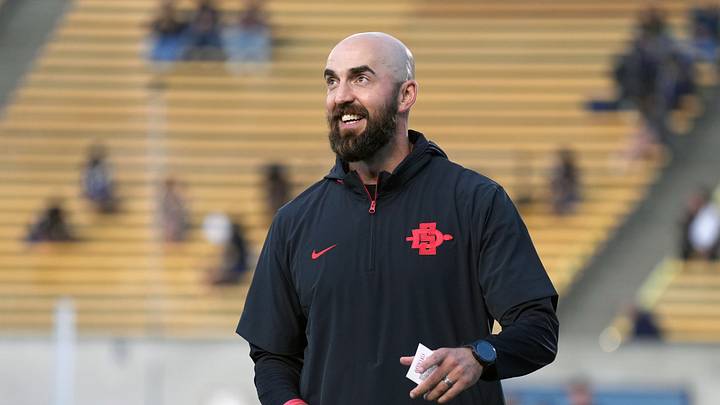 Sep 14, 2024; Berkeley, California, USA; San Diego State Aztecs head coach Sean Lewis.