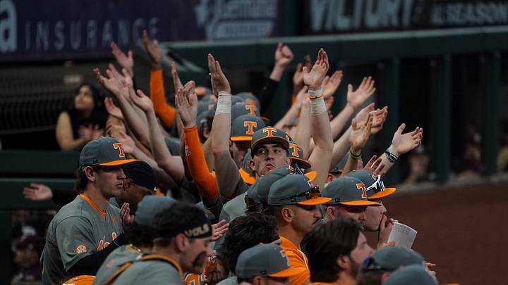 Feb 28, 2026; Arlington, TX, USA; Tennessee Volunteers against Arizona State Sun Devils during the Amegy Bank College Baseball Series at Globe Life Field. Mandatory Credit: Dustin Safranek-Imagn Images