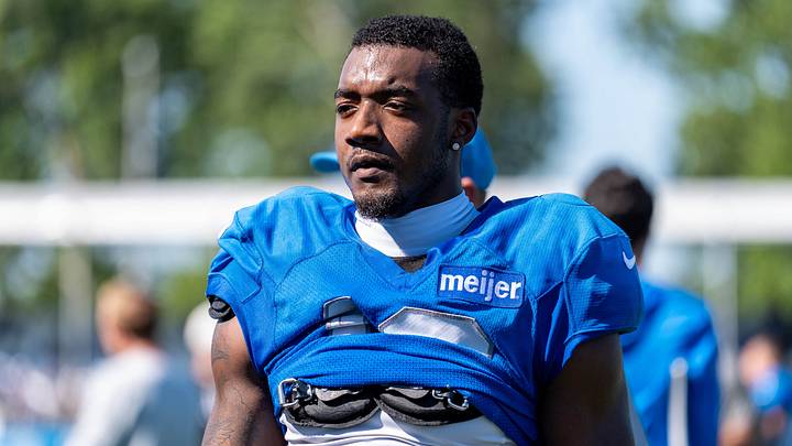 Detroit Lions wide receiver Jackson Meeks (13) looks on during Detroit Lions training camp. Detroit Lions wide receiver Jackson Meeks (13) looks on during Detroit Lions training camp.
