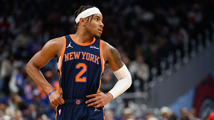 Dec 30, 2024; Washington, District of Columbia, USA; New York Knicks guard Miles McBride (2) looks on during the fourth quarter against the Washington Wizards at Capital One Arena. Mandatory Credit: Reggie Hildred-Imagn Images Dec 30, 2024; Washington, District of Columbia, USA; New York Knicks guard Miles McBride (2) looks on during the fourth quarter against the Washington Wizards at Capital One Arena. Mandatory Credit: Reggie Hildred-Imagn Images