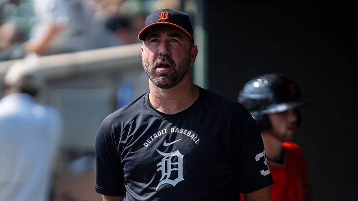 Detroit Tigers pitcher Justin Verlander walks through the dugout at Comerica Park Credit: Josh Boland-USA TODAY Network via Imagn Images