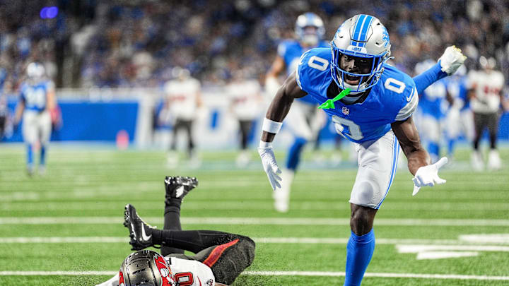 Detroit Lions cornerback Terrion Arnold (0). Detroit Lions cornerback Terrion Arnold (0).