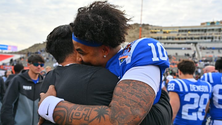 Manny Diaz, Darian Mensah, 2025 Tony The Tiger Sun Bowl - Arizona State v Duke Manny Diaz, Darian Mensah, 2025 Tony The Tiger Sun Bowl - Arizona State v Duke