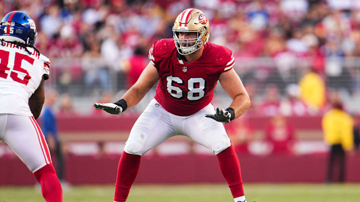 San Francisco 49ers right tackle Colton McKivitz (68)