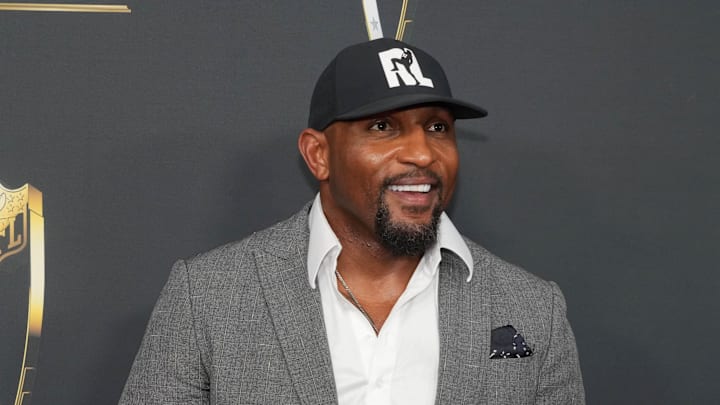 Feb 6, 2025; New Orleans, LA, USA;  Ray Lewis on the red carpet before Super Bowl LIX NFL Honors at Saenger Theatre. 