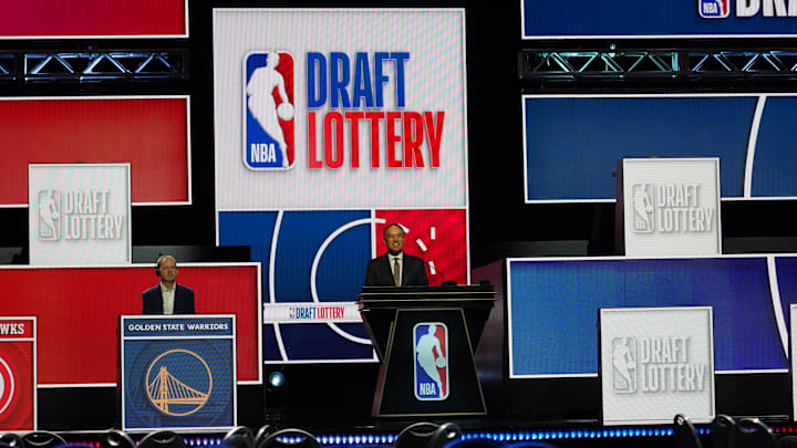 May 10, 2026; Chicago, IL, USA; Rehearsal before the 2026 NBA Draft Lottery at Navy Pier. Mandatory Credit: David Banks-Imagn Images May 10, 2026; Chicago, IL, USA; Rehearsal before the 2026 NBA Draft Lottery at Navy Pier. Mandatory Credit: David Banks-Imagn Images