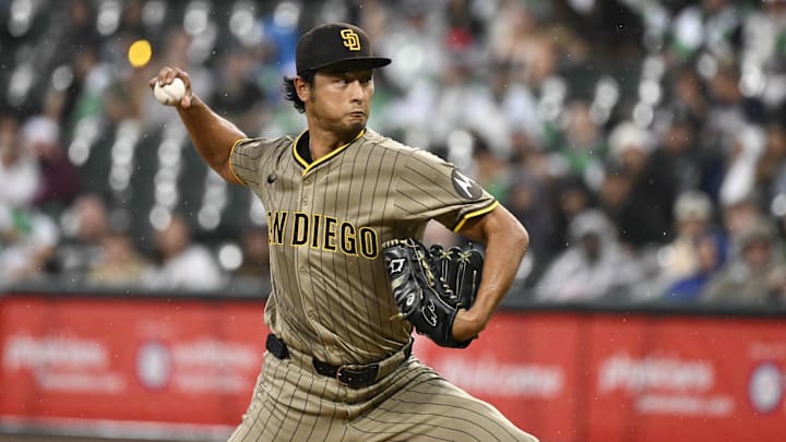 San Diego Padres pitcher Yu Darvish (11) delivers during the first inning against the Chicago White Sox at Rate Field on Sept. 20.