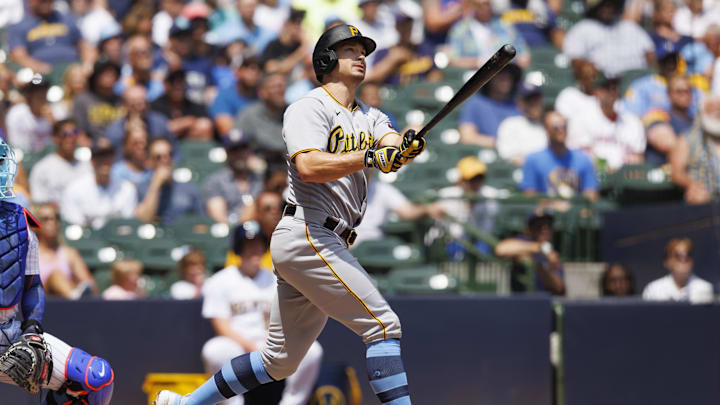 Jun 18, 2023; Milwaukee, Wisconsin, USA;  Pittsburgh Pirates designated hitter Bryan Reynolds (10)