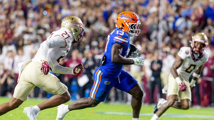 Florida Gators running back Jadan Baugh rushed for 266 yards in last year's win over the Seminoles. Florida Gators running back Jadan Baugh rushed for 266 yards in last year's win over the Seminoles.